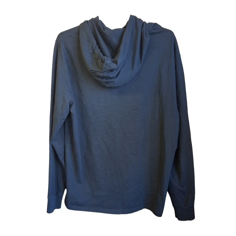 Polo Ralph Lauren Navy Big Pony LS‎ Hooded Tshirt Sleeve Hit Large EUC